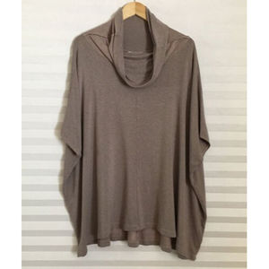 BRYN WALKER Poncho Sweater Top Pullover Cowl Neck Heathered Size S Oversized